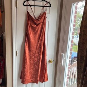 Elegant Orange Midi Dress